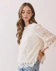 Freya Floral Eyelet Embroidery Top