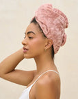 Terracotta Plush Microfiber Hair Towel Turban