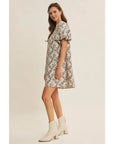 Marjorie A-Line Dress with Bubble Sleeves