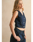Twain Dark Denim Vest