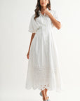 Eyelet Cotton Midi Dress