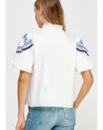Anna Embroidered Puff Sleeve Top