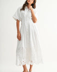 Eyelet Cotton Midi Dress