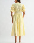Elena Eyelet Puff Sleeve Midi Dress