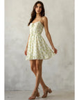 Floral Lace Trim Mini Dress
