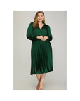 Dakota Pleated Midi Dress - Plus Size