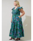 Sabrina Floral Tiered Midi Dress - Plus Size