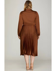 Dakota Pleated Midi Dress - Plus Size