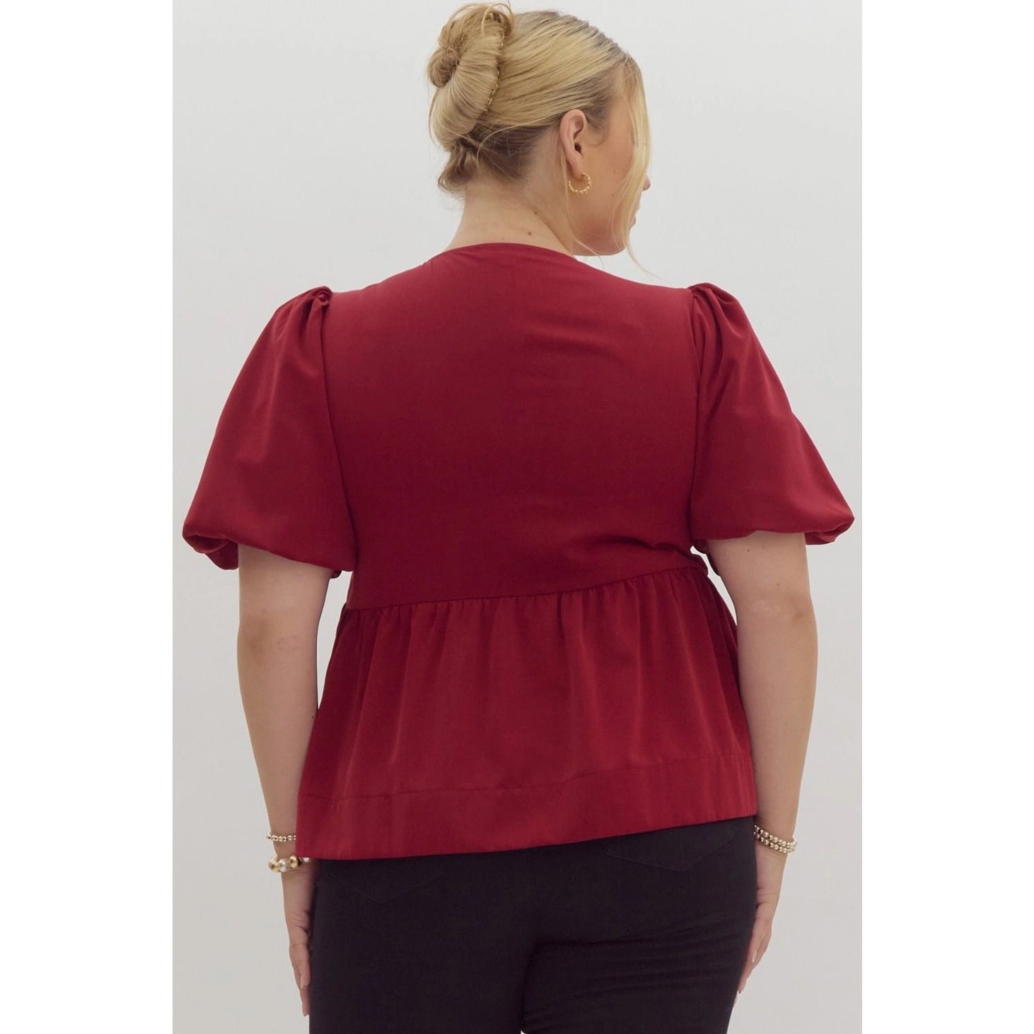 Camille Peplum Top- Plus Size