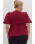 Camille Peplum Top- Plus Size