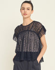 Mackenzie Lace Ruffle Blouse