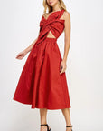 Fiona Knotted Bow Midi Dress