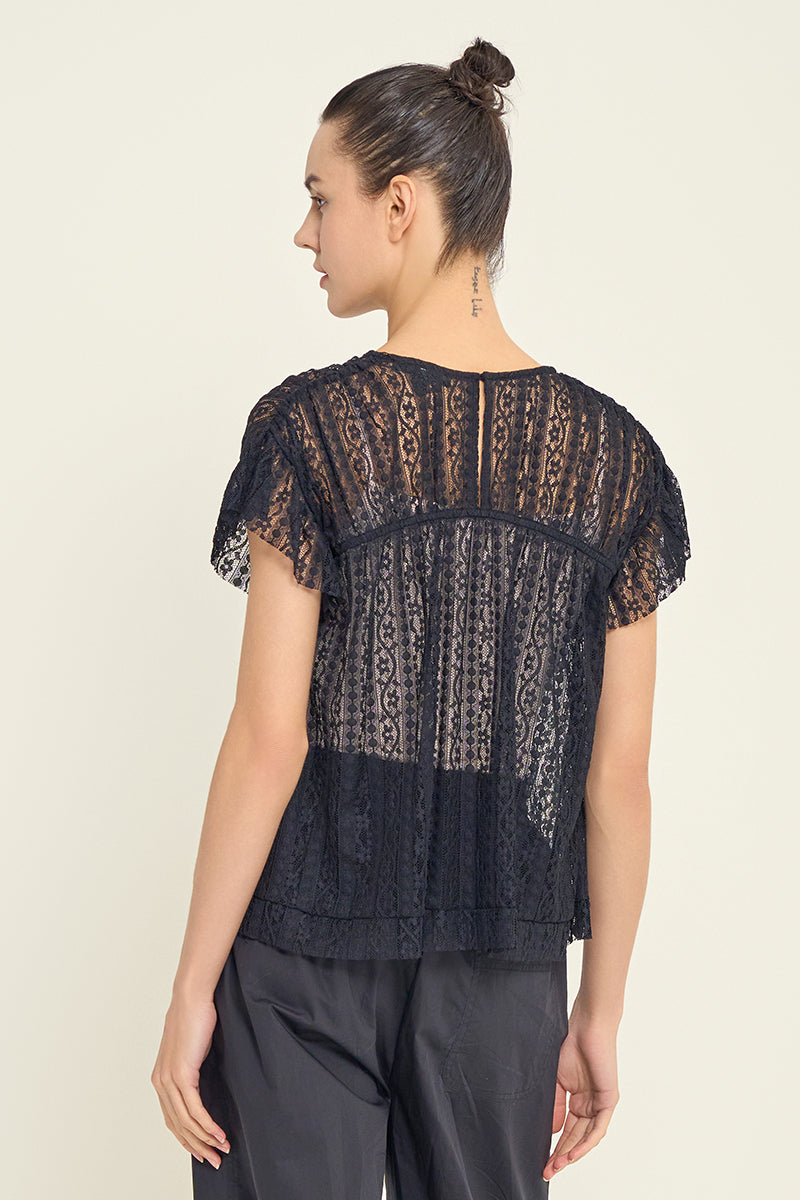 Mackenzie Lace Ruffle Blouse