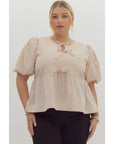 Camille Peplum Top- Plus Size