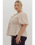 Camille Peplum Top- Plus Size