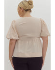 Camille Peplum Top- Plus Size