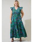 Sabrina Floral Tiered Midi Dress - Plus Size