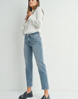 Clean Mid Rise Straight Jean