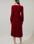 Gianna Bow Velvet Midi Dress