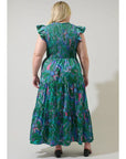 Sabrina Floral Tiered Midi Dress - Plus Size