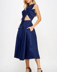 Fiona Knotted Bow Midi Dress