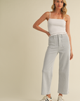 Patch Pocket Wide Leg Denim
