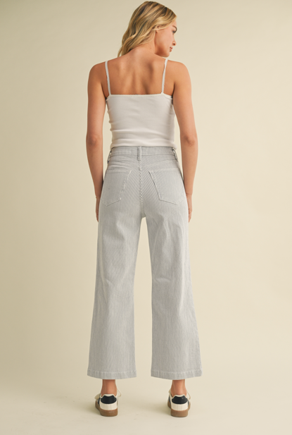 Patch Pocket Wide Leg Denim