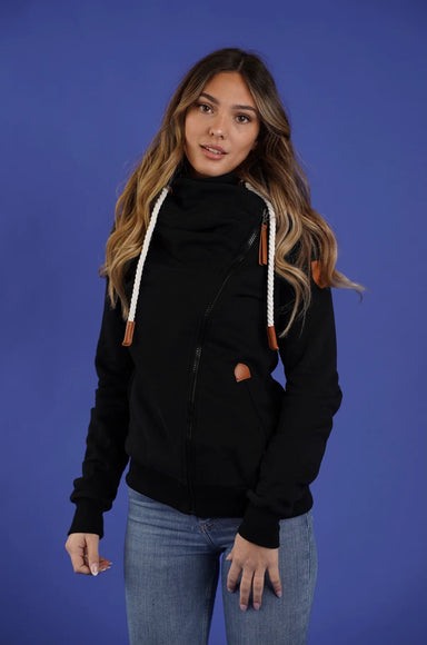 Hestia Full Zip Cowl Neck Sweatshirt