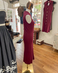 Fitted Midi Dress with Gold Detail Button