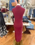 Fitted Midi Dress with Gold Detail Button