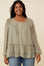 Button Up Ruffle Chiffon Blouse