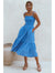 Paradiso Strappy Linen Midi Dress - Azure - Final Sale Item