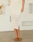 Clarice Crochet Knit Midi Skirt