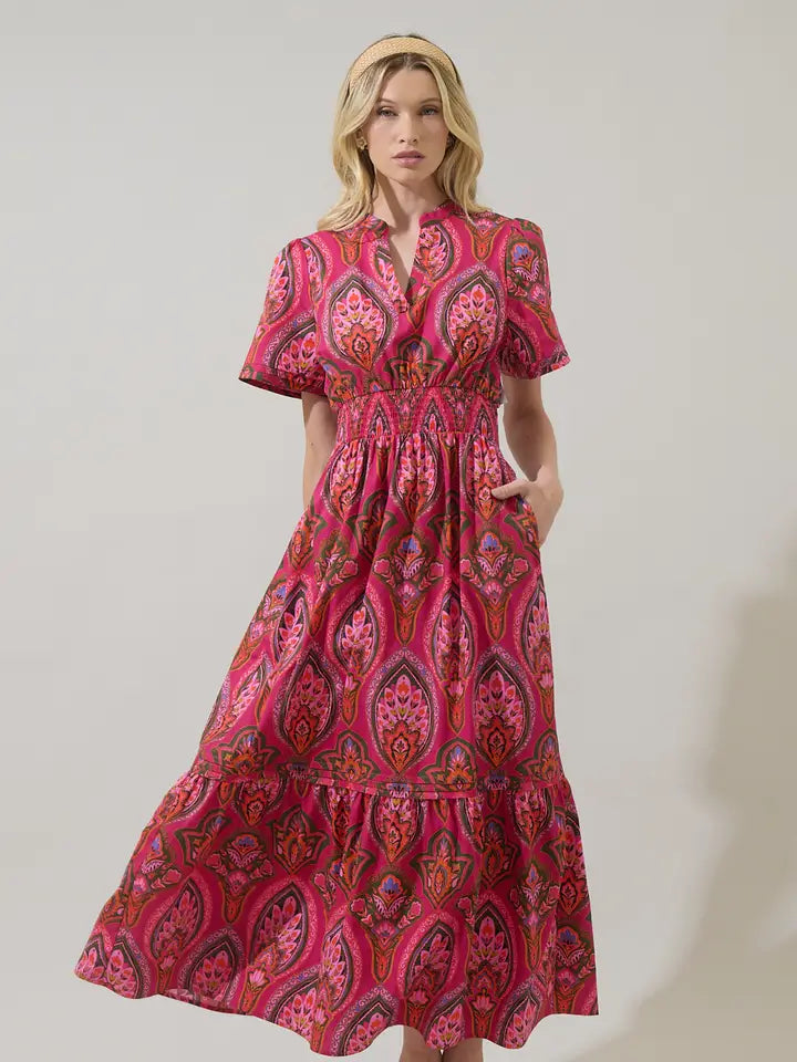 Amelia Floral Poplin Maxi Dress