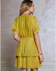 Phoebe Pleated Tiered Mini Dress