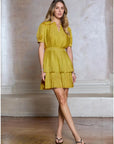 Phoebe Pleated Tiered Mini Dress