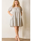 Bordeaux Dress with Eyelet Trim - Plus Size