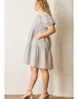 Bordeaux Dress with Eyelet Trim - Plus Size