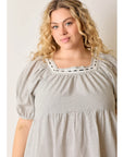 Bordeaux Dress with Eyelet Trim - Plus Size