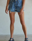 Distressed Denim Shorts