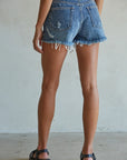 Distressed Denim Shorts