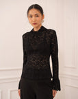 Heidi High-Neck Lace Blouse