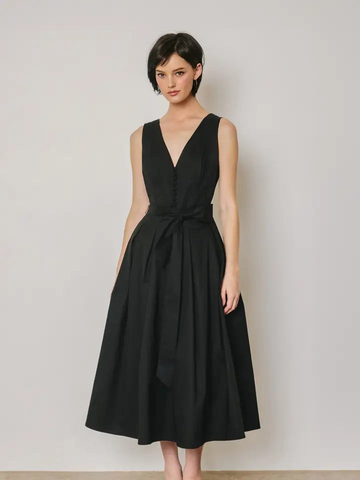 Philippa Poplin Tulle Midi Dress