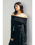Foldover Off the Shoulder Sweater