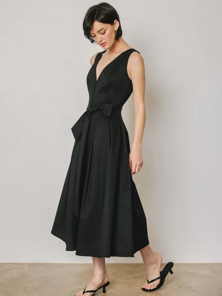 Philippa Poplin Tulle Midi Dress