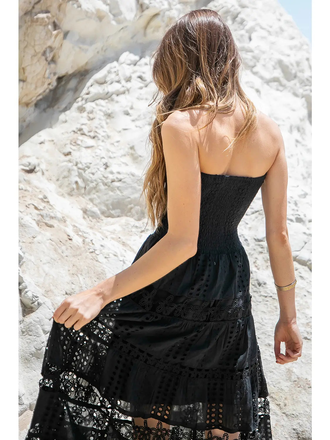 Bellagio Eyelet Lace Midi Dress