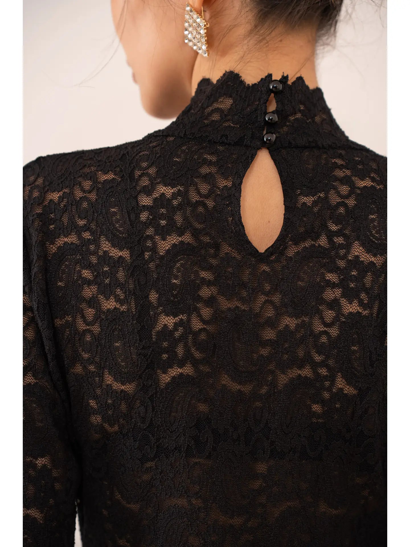 Heidi High-Neck Lace Blouse