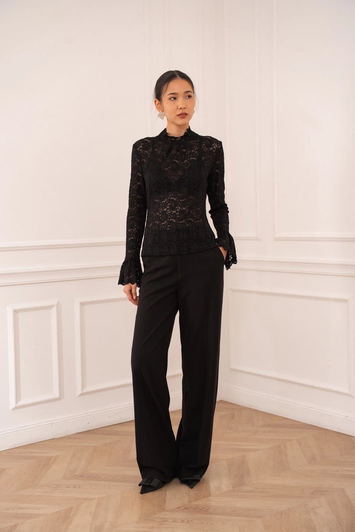 Heidi High-Neck Lace Blouse
