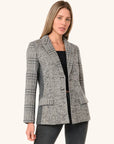 Plaid Patchwork Single-Breasted Blazer