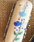 Floral Hand-Embroidered Lipstick Case